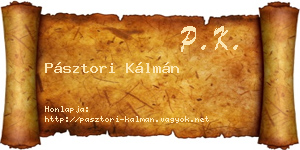 Pásztori Kálmán névjegykártya